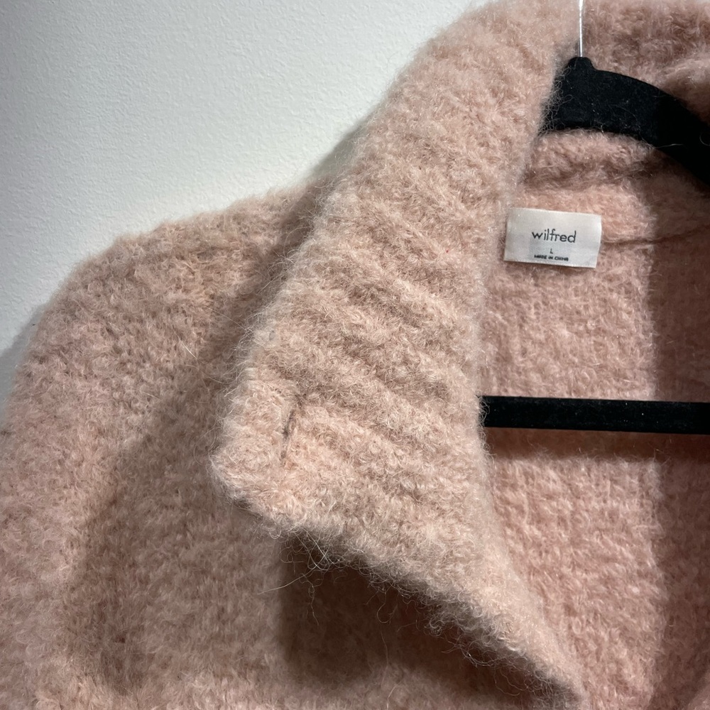 Wilfred oversized alpaca cardigan, pink, size L